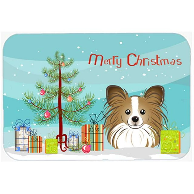 Carolines Treasures BB1620CMT Christmas Tree & Papillon Kitchen or Bath Mat, 20 x 30