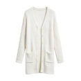 thumbnail image 4 of HAiming Girls Long Cardigan Long Sleeve Button down Comfy Casual Sweaters with Pockets Fall Winter Going out Coats, 4 of 5