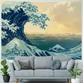 thumbnail image 4 of PRATYUS Wave Ocean Tapestry Great Wave Mount Fuji Hanging Tapestry for Living Room  Tapestry Wall Art Inhouse,Blue White Painting, 4 of 6