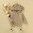 thumbnail image 6 of ATOGUTA Baby Girls Long Down Coats Warm Coat Knit Outwear Hooded Sweater Khaki, Size 0-24M, 6 of 6