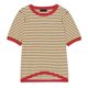 thumbnail image 3 of MKLEKYY Playeras Algodon Mujer Camiseta De Punto A Rayas De Manga Corta Con Cuello Redondo Informal De Verano Talla M, 3 of 3