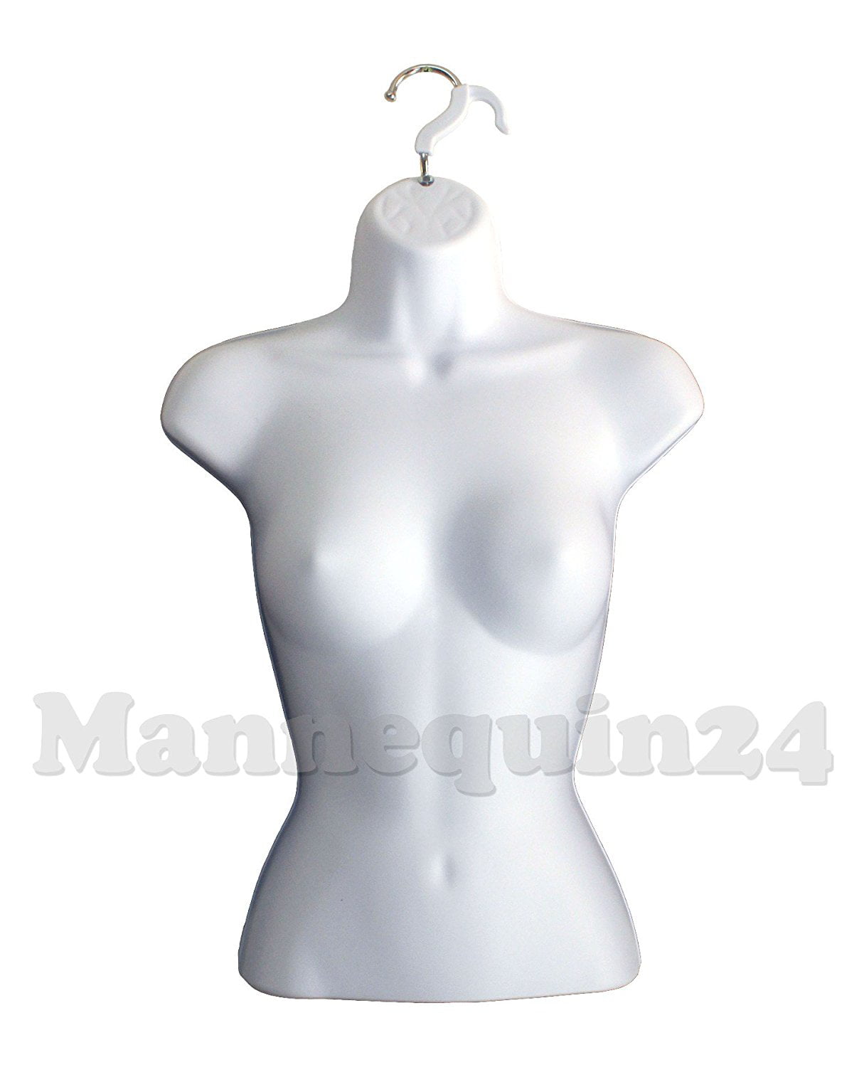 Plastic Hanging Dress Form Long Female Black Torso with Hanger 