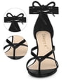 thumbnail image 2 of Women‘s Lace Up Heels Chunky Heel Flip Flops Sandals Black US 7/UK 5/EU 38, 2 of 6