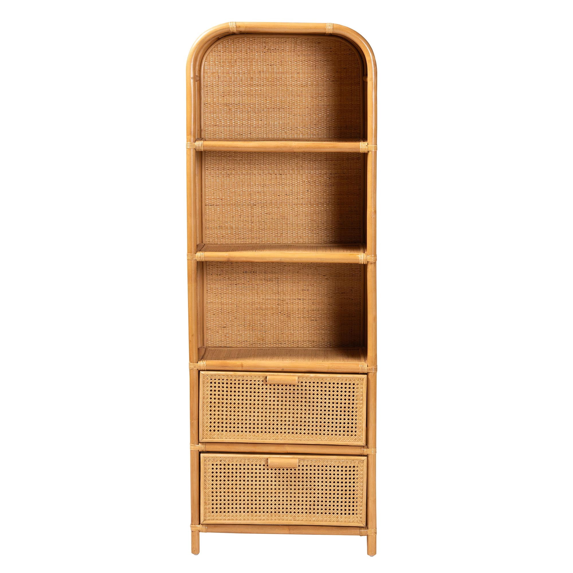 bali & pari Curacao Boho Bookcase, One Size, Light honey