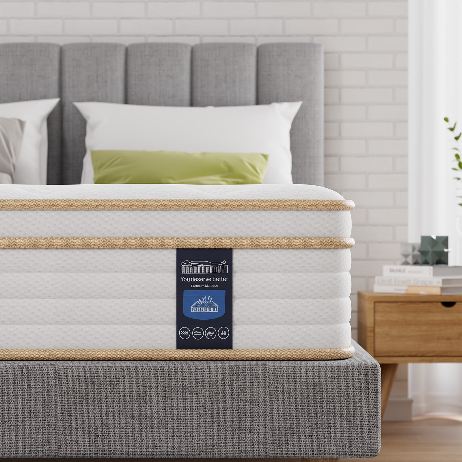Mubulily 8" Full Size Mattress, Memory Foam Hybrid Mattress in a Box, Pocket Spring Full Mattresses
