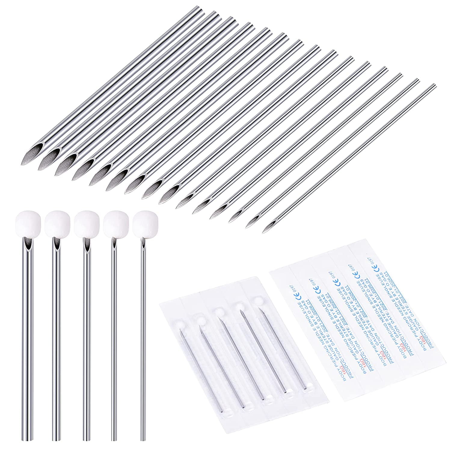 Briana Williams 50PCS Mixed Body Piercing Needles,12G 14G 16G 18G 20G