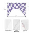 thumbnail image 6 of Purple White Checkered Swag Valance for Windows 56'' x 36'', Modern Irregular Geometric Light Filtering Kitchen Curtains Valances for Bathroom/Living Room/Bedroom/Café, Rod Pocket Curtain Panel, 6 of 6