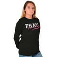 thumbnail image 5 of Pray For A Cure Breast Cancer Sport Women's Long Sleeve T Shirt Brisco Brands X, 5 of 6