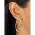 thumbnail image 3 of PalmBeach Jewelry 18k Gold Plated Sterling Silver or Sterling Silver Diamond Cut Hoops 1 1/2" Diameter, 3 of 4