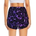 thumbnail image 3 of Picia Galaxy Lightning Pattern Women's 2 in 1 Athletic Running Shorts High Waisted Workout Casual Gym Sweat Shorts with Comfy Liner Zipper Pockets-Large, 3 of 9