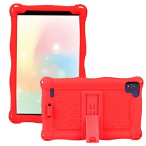 Allytech Silicone Case for Samsung Galaxy Tab A 8.0 2019 T290 T295 T297, Slim Soft Rubber Rugged Hybrid Kickstand Heavy Duty Protection Drop Proof Kids Friendly Case Cover, Red