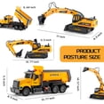 thumbnail image 3 of Camión de ingeniería de construcción de juguete LerBao con excavadora y volquete, 3 of 6