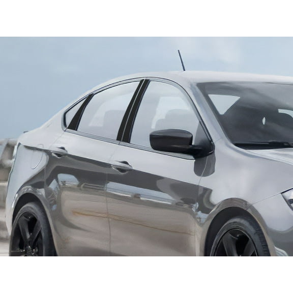 Rvinyl Pillar Post Window Trim Compatible with Dodge Dart 2013-2016 - Carbon Fiber 3D (Black)