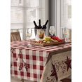 thumbnail image 6 of Vintage Texas Star Brown Table Cloth, Waterproof Tablecloth for Rectangle Tables, Red Plaid Berry Farmhouse Reusable Washable Fabric Table Cover for Restaurant Kitchen Dining Tables 52"x70", 6 of 9