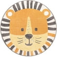 thumbnail image 2 of Unique Loom Whimsy Kids Collection Area Rug - Lion (5' 3" Round Light Brown/Black) Perfect For Kids Bed Room/Nursery Room/Living Room/Class Room/Play Room, 2 of 5