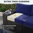 thumbnail image 6 of 6 Pieces Patio Furniture Set, Outdoor Sectional Set of 6 w/Wide Armrest, Waterproof Wicker Conversation Set for Backyard, Deck, Navy, 6 of 10