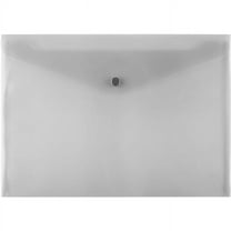 JAM Paper Plastic Envelopes with Snap Closure, Letter Booklet, 9 3/4 x 13, Smoke Gray Grid, 3/Pack