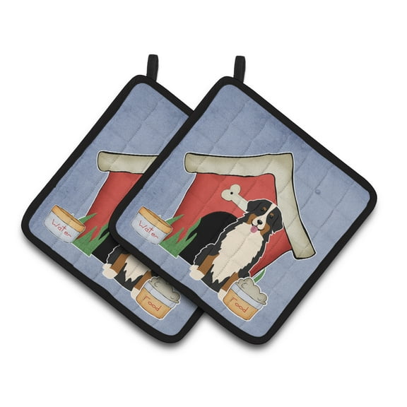 Carolines Treasures BB2790PTHD Dog House Collection Bernese Mountain Dog Pair of Pot Holders , 7.5HX7.5W, multicolor