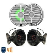 Wet Sounds 1-Pair RECON 6-XWW RGB Marine Speakers with SSV JJL-CS65 JEEP 2017-up 4-door JL 6.5" Swivel Cage Pods