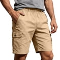 thumbnail image 7 of Cargo Shorts for Men Summer Casual Elastic Waist Straight Leg Loose Fit Knee Length Work Shorts with Pockets, 7 of 7