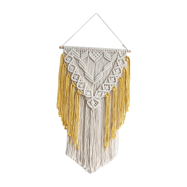 Macramé para colgar en la pared, arte de la pared, decoración de fondo, borlas largas, macramé, elegante tapiz tejido hecho a mano para dormitorio