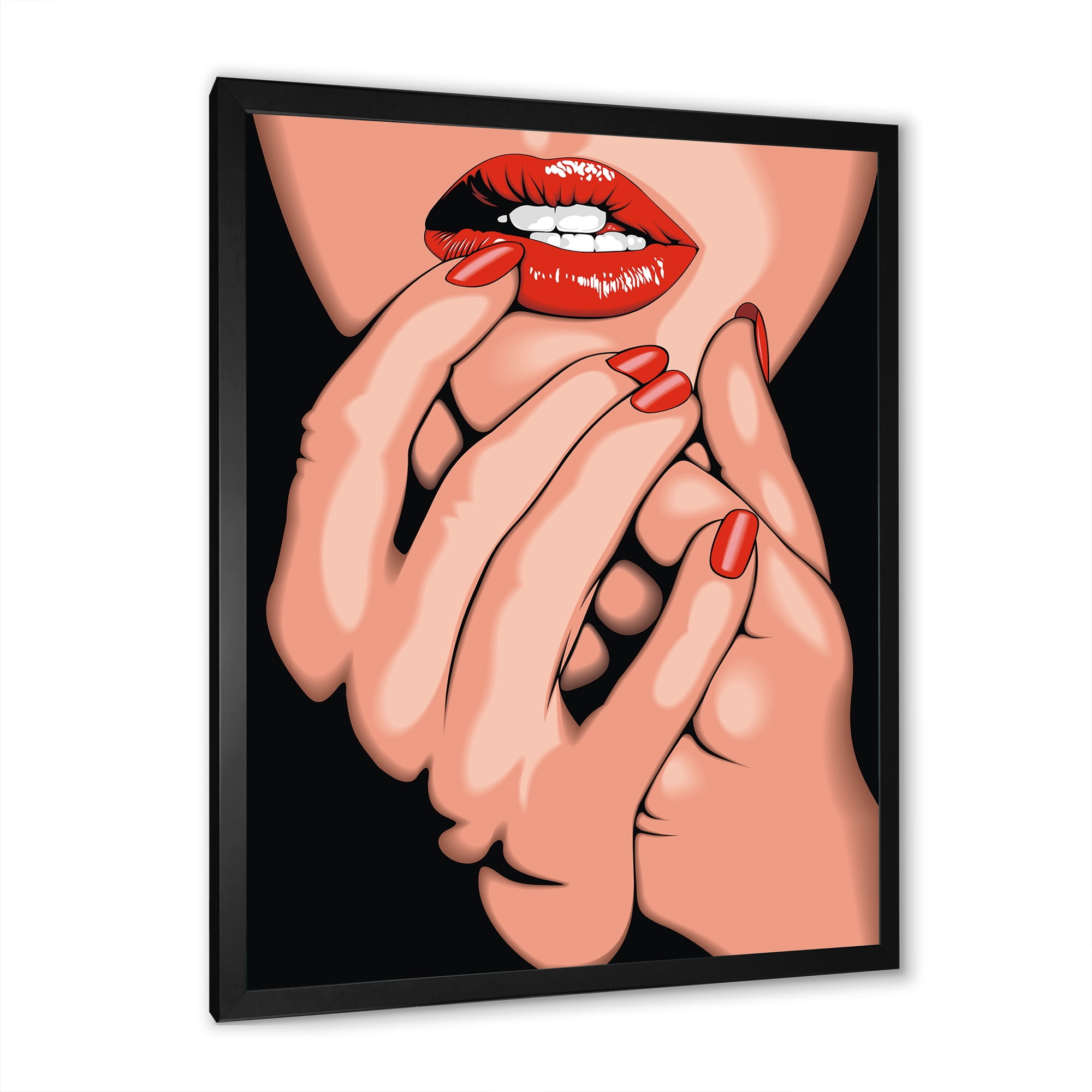 Designart 'Portrai Of A Young Modern Girl' Modern Framed Art Print