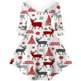 thumbnail image 4 of PENGXIANG Robe de Noël pour Femmes Manches Longues en Peluche Col en V Robe Midi Décontractée de Fête, 4 of 6