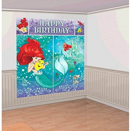 Disney Little Mermaid Princess Ariel Dream Big Kids Party Scene Disney Little Mermaid Princess Ariel Dream Big Kids Party Scene Setter Wall Decorations Kit
