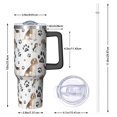 thumbnail image 2 of OBREWU Beagle Dog and Footprints Tumbler with Handle and Lid,Beagle Dog and Footprints 40oz Double Wall Vacuum Insulated Tumbler,Cups Gift for Women and Men, 2 of 7