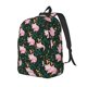 thumbnail image 1 of Disketp Pink Sleeping Fox print Canvas Backpack Lightweight Travel Daypack Student Rucksack Laptop Backpack-Small, 1 of 5