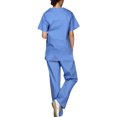 thumbnail image 2 of Hauts et Pantalons de Gommage Col en V Manches Courtes Uniforme Médical Robe Chirurgicale, 2 of 7