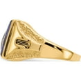 thumbnail image 3 of 10K Yellow Gold Men's Polished, Antiqued And Textured With Imitation Blue Spinel Masonic Ringsize 10 (Width 3 To 13) - Jbsp, 3 of 5