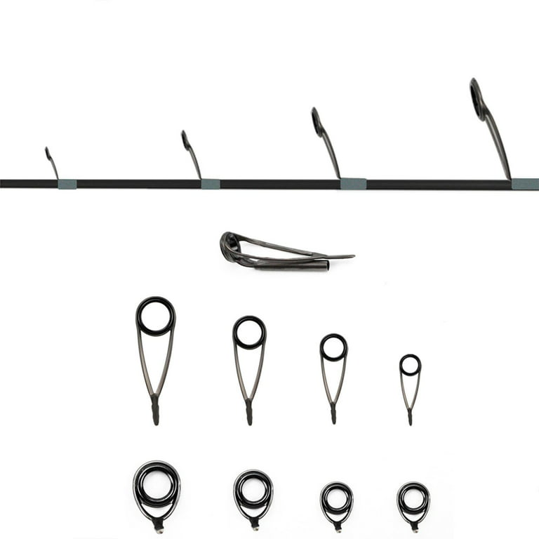 Fishing Rod Guide Set, Sturdy Guides Replacement Rod Tip Lightweight Rings  for