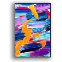 IDEA4WALL Framed Canvas Wall Art Brush Color Paint Strokes