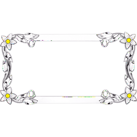 Daisy Chrome License Plate Frame Walmart Com