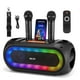 thumbnail image 1 of Máquina de karaoke Delxo con 2 micrófonos inalámbricos Bluetooth, 1 of 9