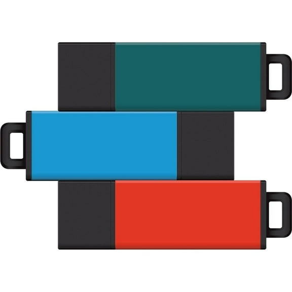 8GB USB 2.0 Pro2 3Pk (Teal, Aqua, Orange)