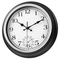 JoFomp 12 inch Weatherproof Outdoor Clock with Thermometer Silent