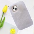 thumbnail image 5 of Compatible with iPhone 15 Plus Case Cute Plush Case with Glitter Lanyard Strap Bling Diamond Camera Lens Protector Soft Winter Warm Plush Fluffy Cover for Women and Girls, White, 5 of 10