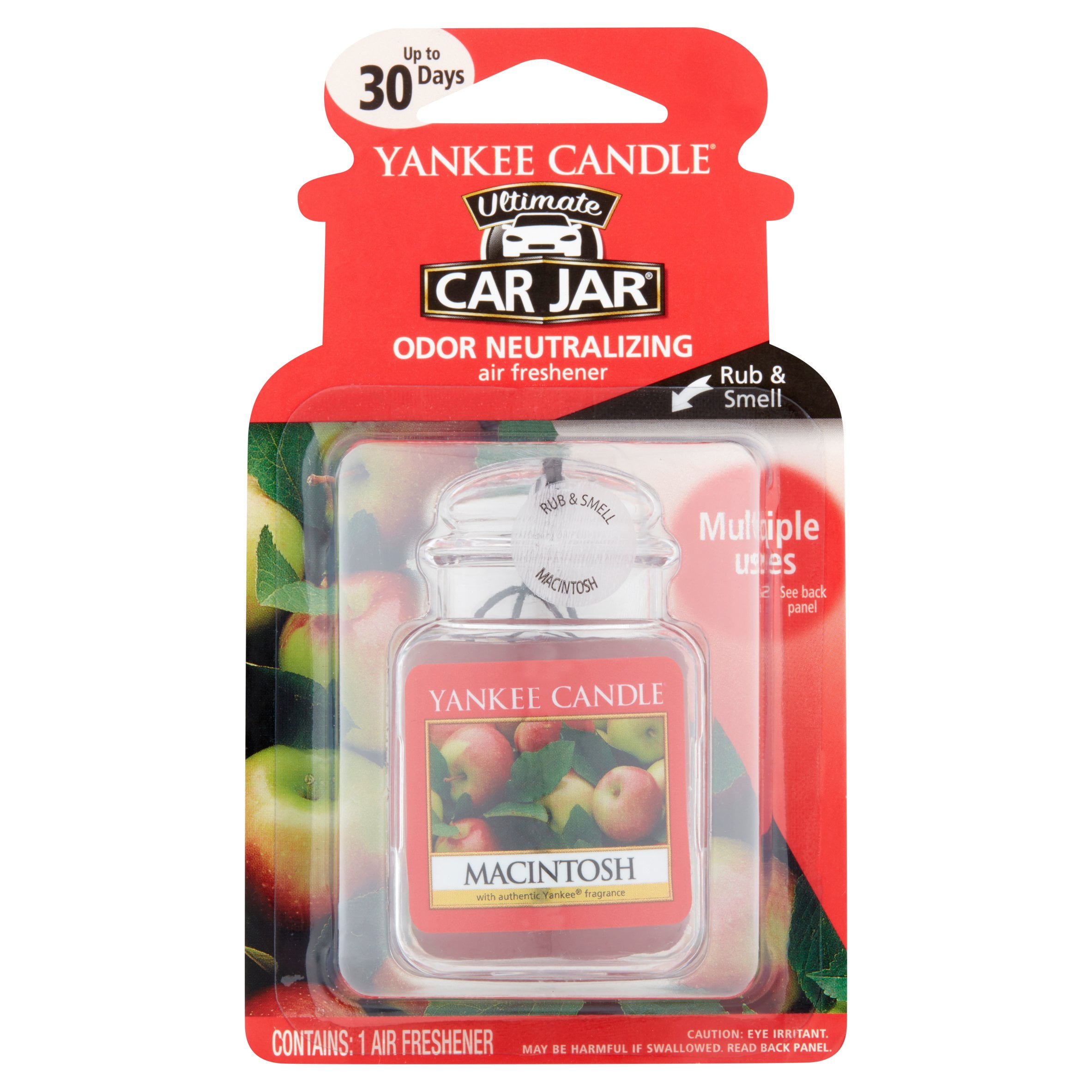 Yankee Candle Car Jar Ultimate Hanging Air Freshener, Macintosh