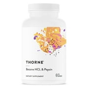 Thorne Betaine HCL & Pepsin, Digestive Enzymes for Protein Breakdown and Absorption, 225 Capsules