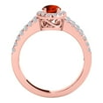 thumbnail image 4 of Rings for Women 1.68 Carat Diamond and Oval Shaped Garnet Ring prong 10K Rose Gold, 4 of 5