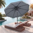 thumbnail image 2 of Gymax 9 FT Patio Umbrella w/Push Button Tilt & Crank 2-Tier Vented Top 8 Metal Ribs Gray, 2 of 10