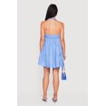 thumbnail image 3 of Women's Sleeveless Tie Front Tiered Halter Mini Dress, 3 of 3