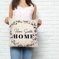 thumbnail image 2 of Home Sweet Pillow Covers 16x16 Inch Decorative Throw Pillow Cover, Wreath Botanical Farmhouse Plants Beige Sofa Pillowcases Accent Cushion Case Home Decor Bedroom Living Room, 2 of 6
