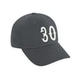 thumbnail image 2 of Daxton 3D Vintage Custom Number Low Profile Adjustable Baseball Dad Hat Cap, Charcoal White, 30, 2 of 3