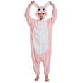 thumbnail image 2 of Pijamas de animales para adultos y mujeres, mono de conejo, ropa de dormir de lana rosa, disfraz de Cosplay, Kigurumi de una pieza, 2 of 4