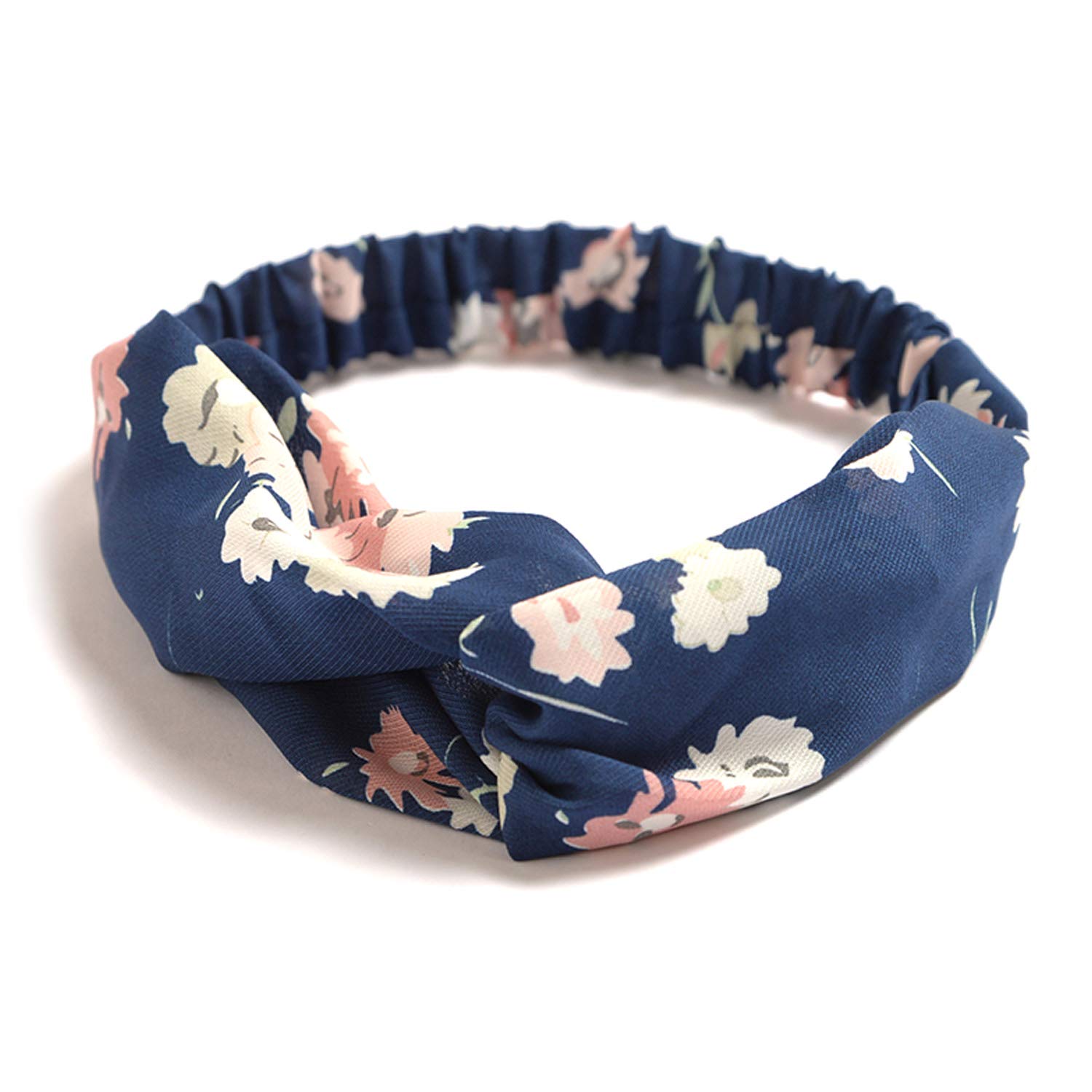 Gohope 10 Pcs Boho Headbands for Women, Floral Bandeau Headbands Elastic Hair Bands Cross Hair