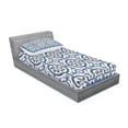 thumbnail image 3 of Ambesonne Retro Fitted Sheet & Pillow Sham Set, Moroccan Mosaic, Queen, Grey Blue, 3 of 3