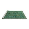 thumbnail image 2 of Ahgly Company Machine Washable Indoor Round Oriental Turquoise Blue Modern Area Rugs, 8' Round, 2 of 4
